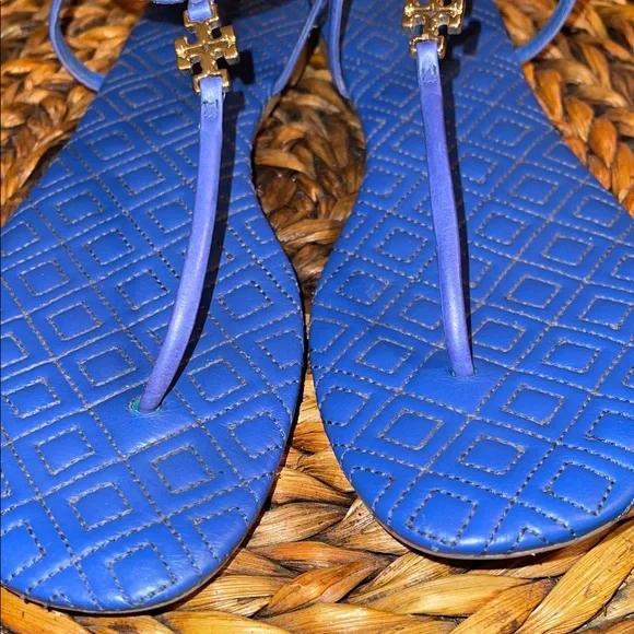 Tory Burch Royal Blue Strappy Thong Sandals Size 9.5 - Picture 9 of 11